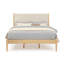 Grand lit Mid-Century rembourré - Finition chêne clair-1567277561