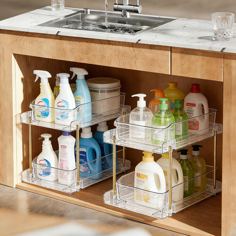 4-Piece Double-Layer Storage And Organizing Rack