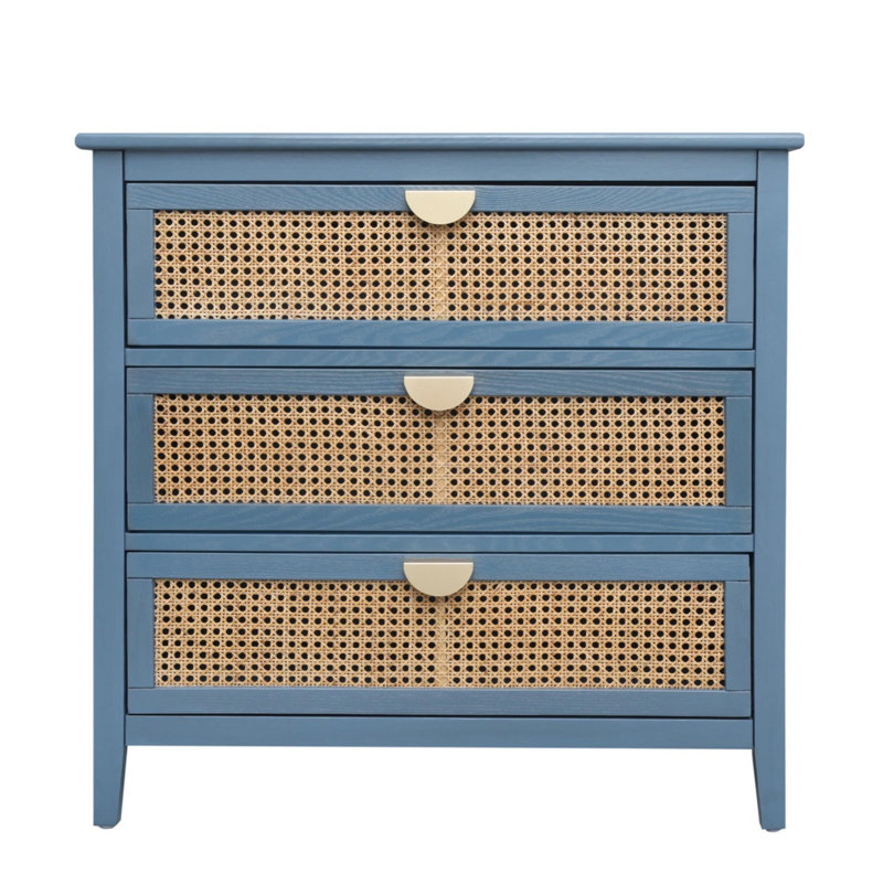 Commode 3 tiroirs en rotin