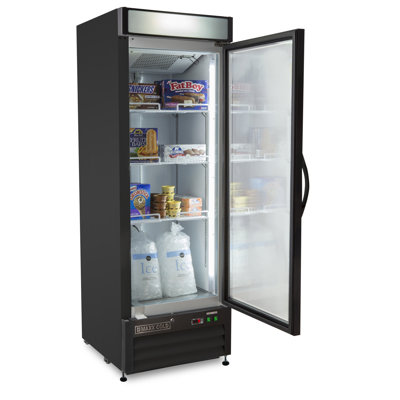Maxx Cold X-Series Single Glass Door Merchandiser Freezer, Free Standing, 16 cu. ft., in Black