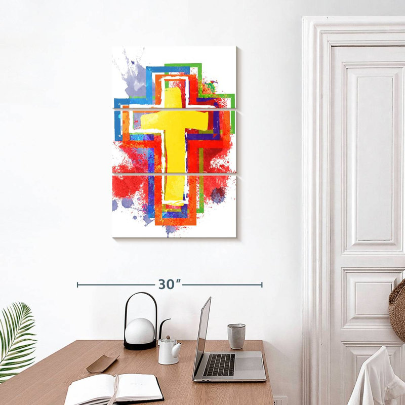 Adella Multicolor Cross, 32" H x 20" W