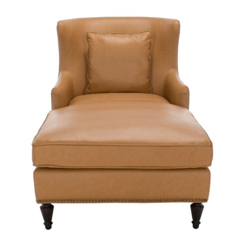 Chaise longue rembourrée Jazlyne, Light Brown  Leather