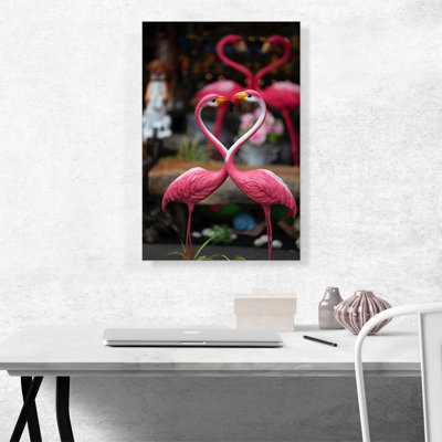 Plastique rose flamant rose - reproduction de photo sur toile tendue