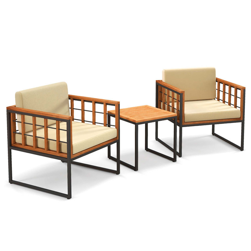 Raffield 2 - Person Outdoor Seating Group with Cushions