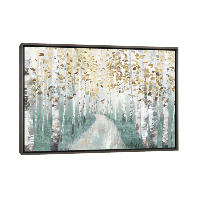Nouveau sentier I - vert 6 pièces, Cadre flottant en bois foncé foncé, H 40 po x l 60 po