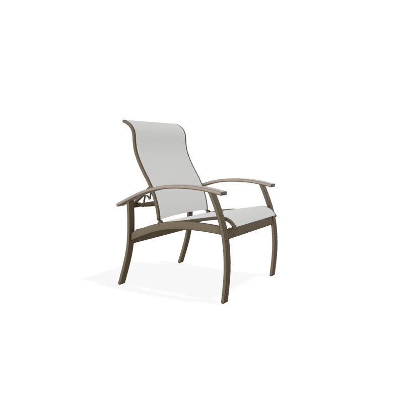 Chaise de patio Askar, Désert, Blanc 6D Sunbrella®, Bois de plage texturé
