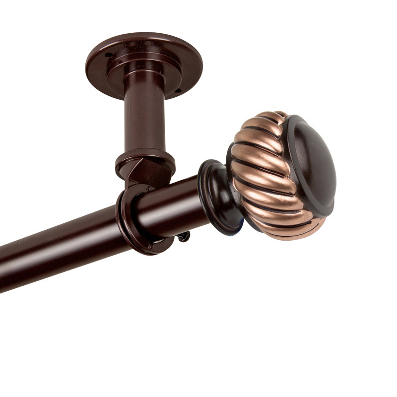 Tringle à rideaux simple réglable 1 po Blak, Bronze, 120" - 170"