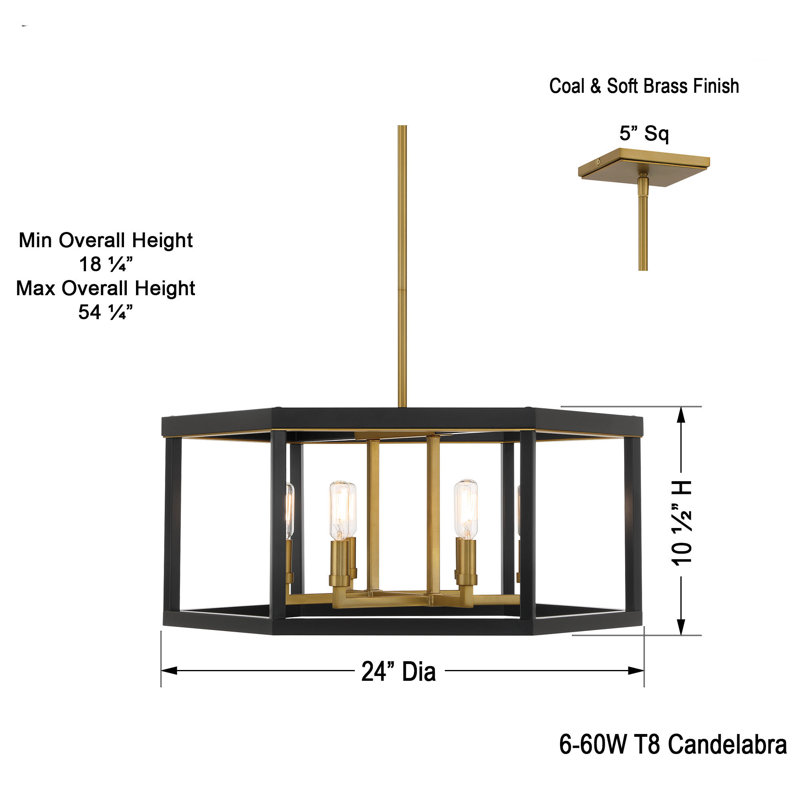 17 Stories Union Estates Coal And Soft Brass Island Light