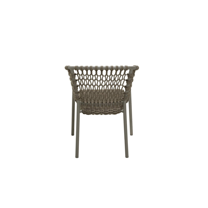 Ocean Wicker Patio Dining Armchair with Cushion, Taupe, Taupe
