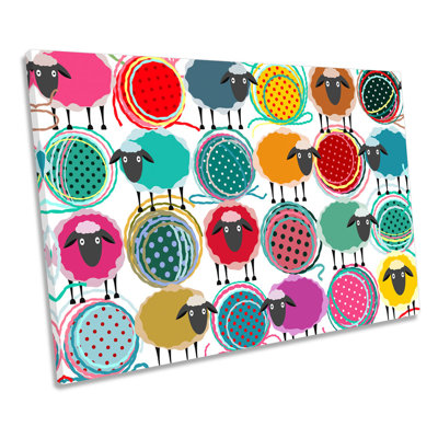 Sheep Wool Pattern - Wrapped Canvas Print