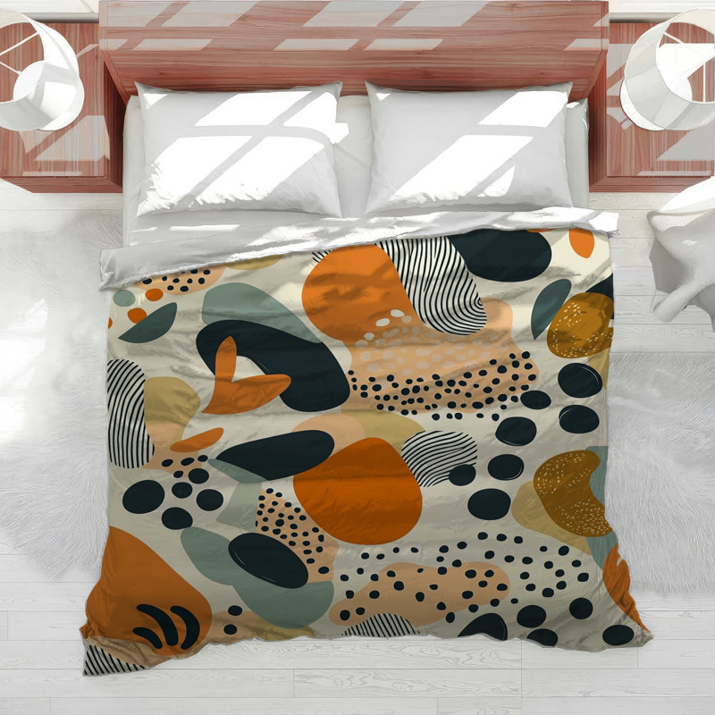 Artistic Dots Bedding Abstract Comforter Eclectic, Twin Comforter