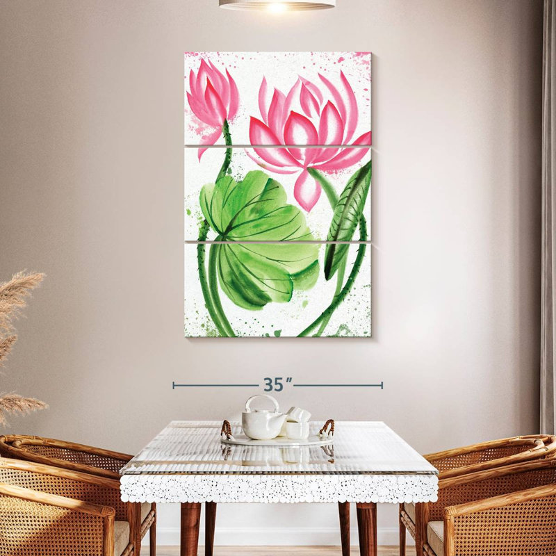 Fleurs de lotus Harnek, H 74 po x l 48 po