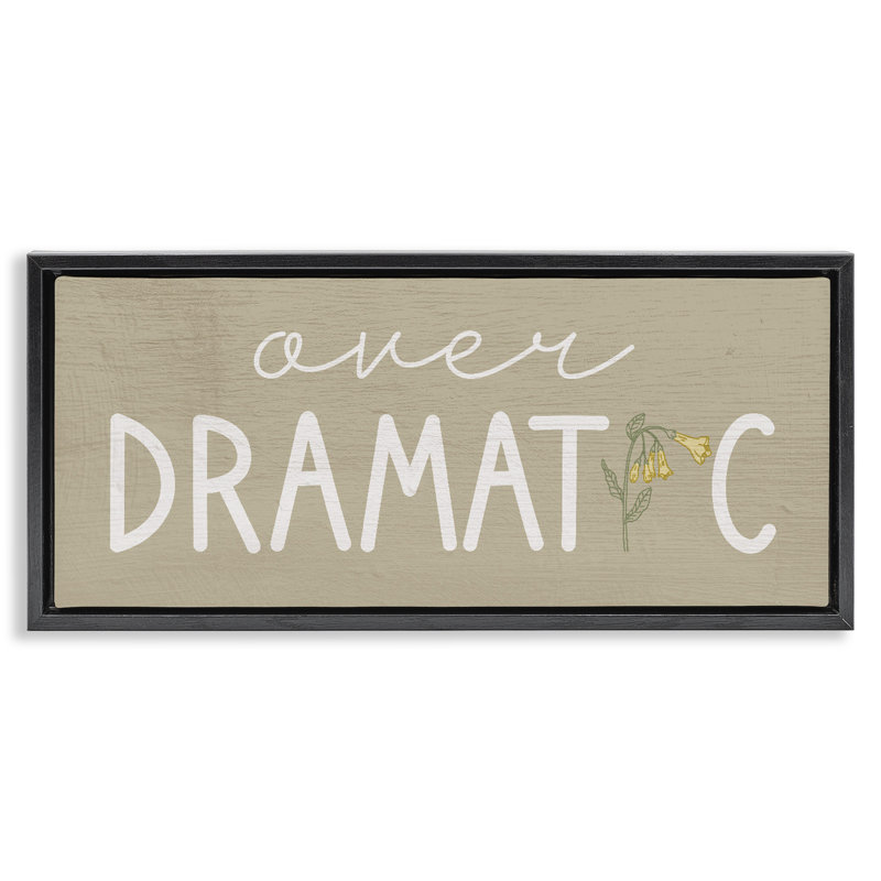«Over Dramatic» avec cadre flottant floral, design par Lil 'Rue, Cadre flottant noir de jais, H 11 po x l 25 po