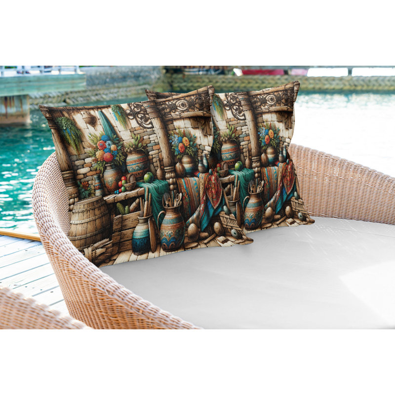 Fabric Reversible Throw Pillow, 18"H x 18"W, Square