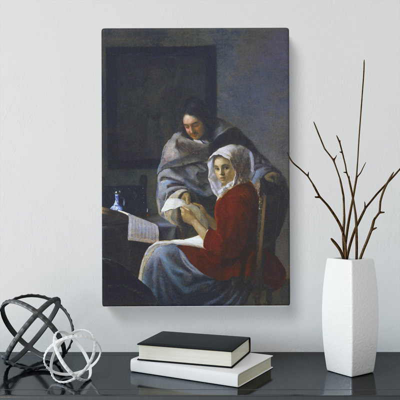 Girl Interrupted At Her Music by Johannes Vermeer - Wrapped Canvas, 50cm H x 35cm W x 3cm D