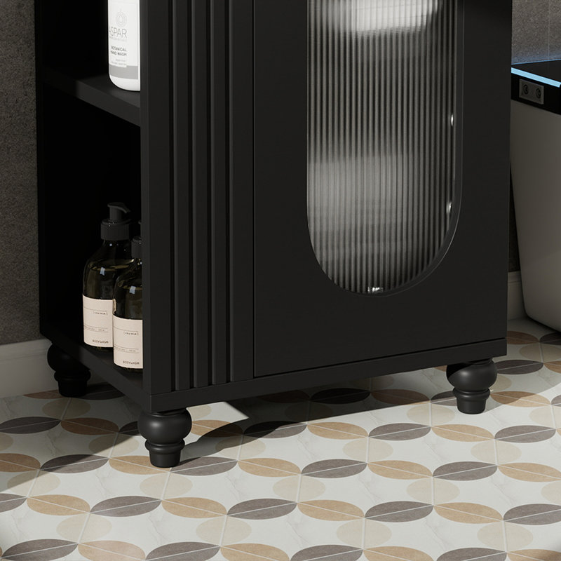 Meuble-lavabo simple avec comptoir en céramique, Noir, noir, noir, noir