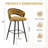 Set Of 2 Velvet Bar Stools With Black Iron Legs, Modern Kitchen Island Counter Height Stools-1097416301