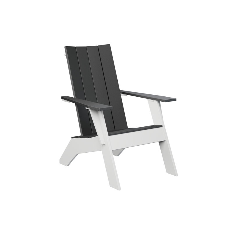 Berlin Gardens Nordic Adirondack Chair, Matte Black/Matte White Base
