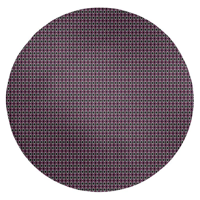 Chenille Geometric Indoor Rug, Round 5'
