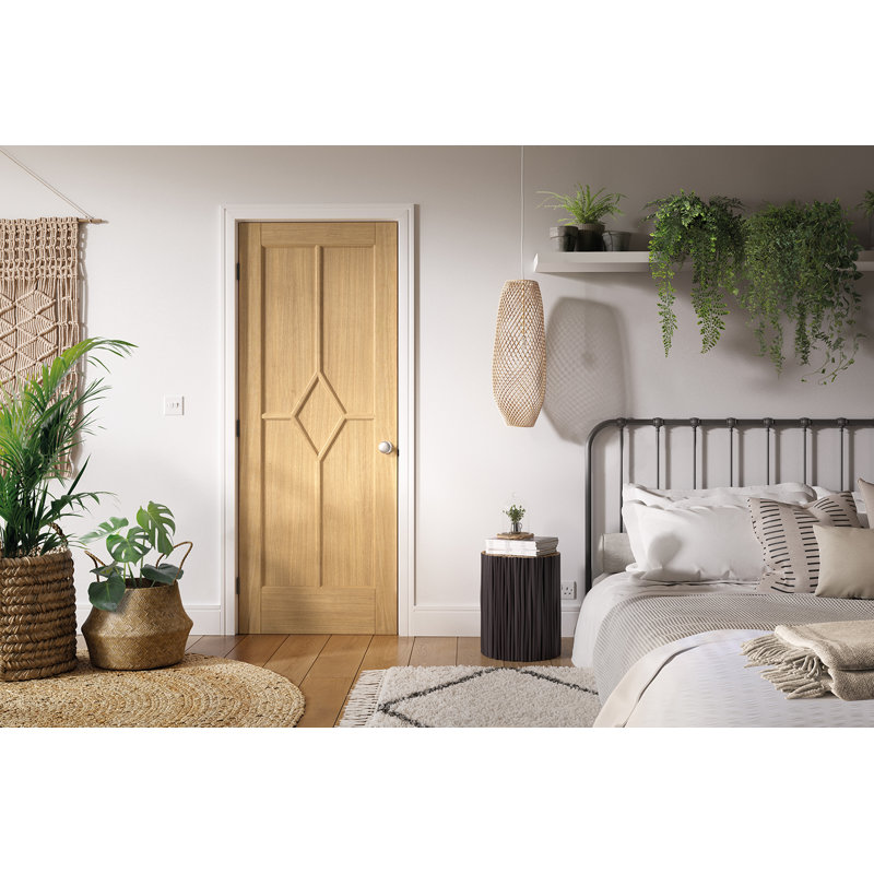 Reims Prefinished Oak Internal Door, 1981mm H x 686mm W x 44mm D, Fire Doors