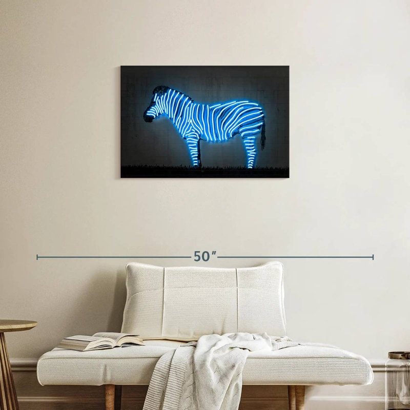 Brampt Glowing Zebra, 20" H x 30" W