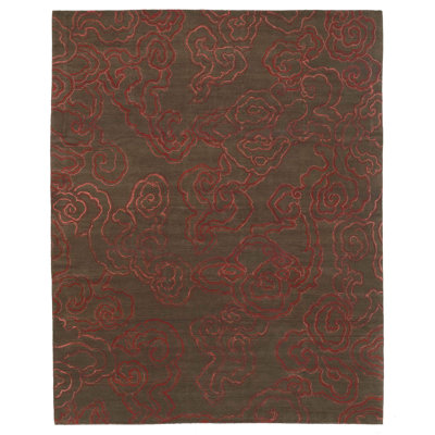 Cloud Nine Abstract Area Rug in Brown/Red