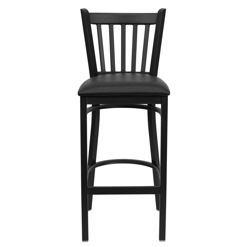 Lyman Counter Stool with Metal Frame, Black, Bar Stool (30" Seat Height), 2
