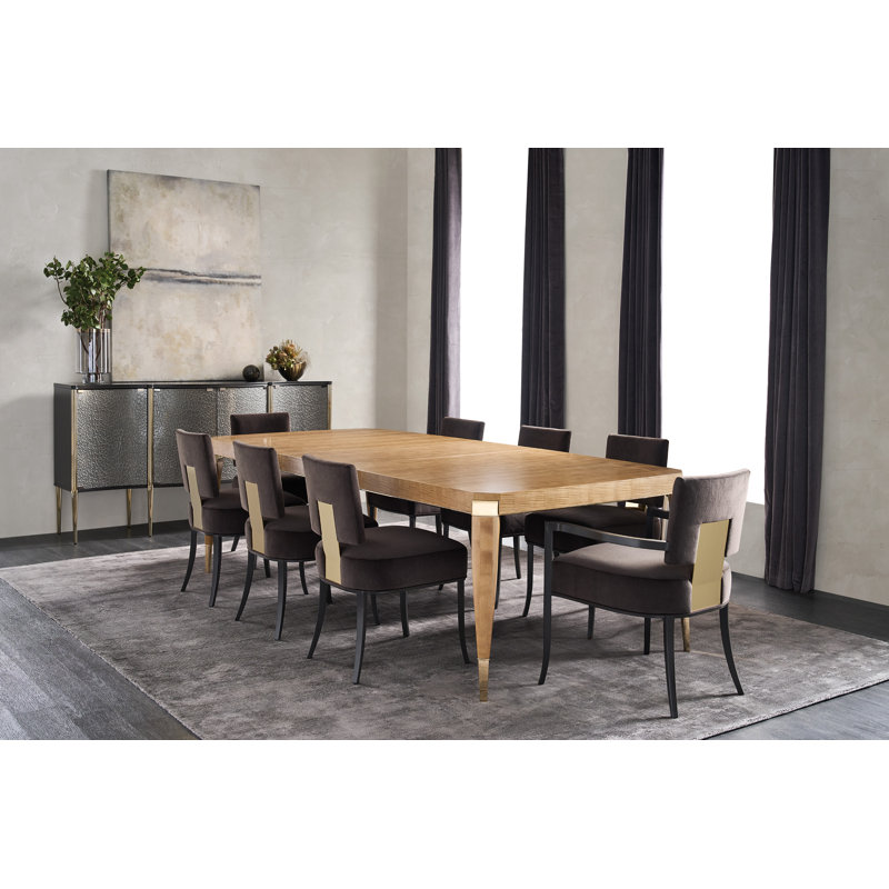 Caracole Classic Upholstered Arm Chair, Black/Gold, Black