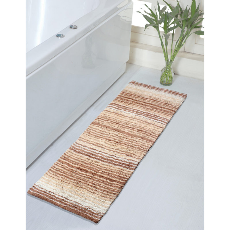 Griffie Plush 100 % Cotton Bath Rug, Beige, Single - 21" L x 54" W