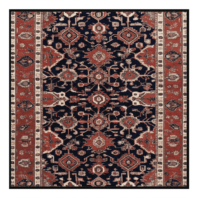 Machine Washable Persian Brown Area Rug, Square 3'