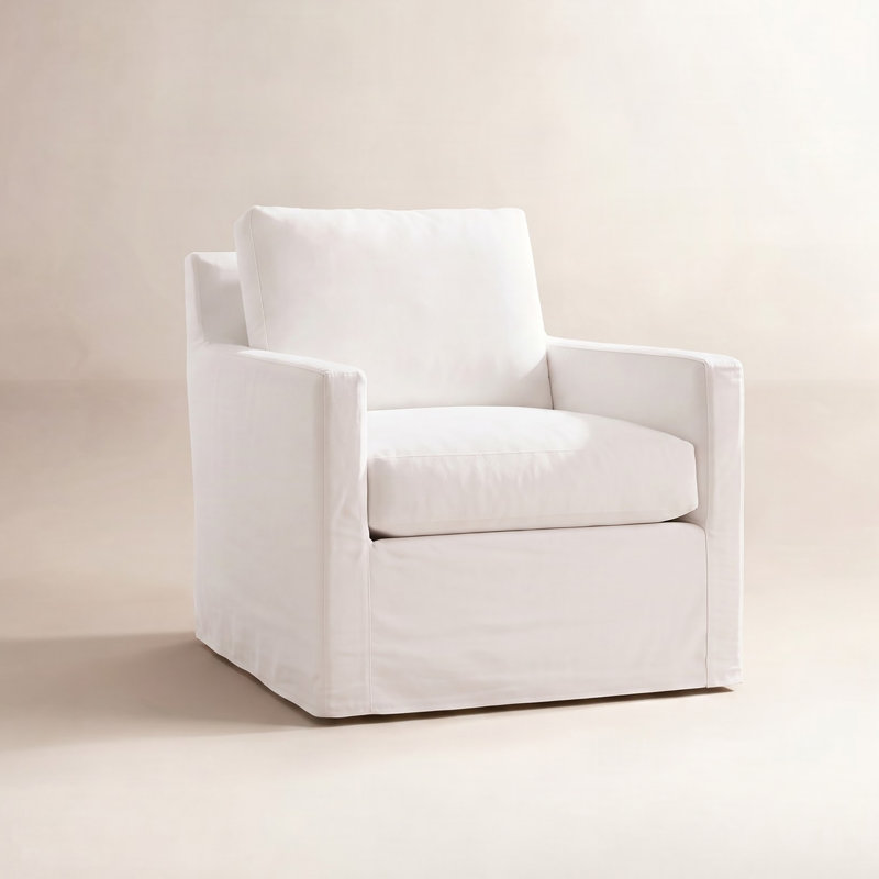 Savannah Slipcovered Armchair, Conversation Capri Basketweave
