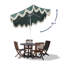 Parasol d'extérieur à frange bohémienne de 9 pi avec manivelle et inclinaison Collins, auvent vert festonné résistant aux rayons UV, mât blanc-1412435131-1422570732