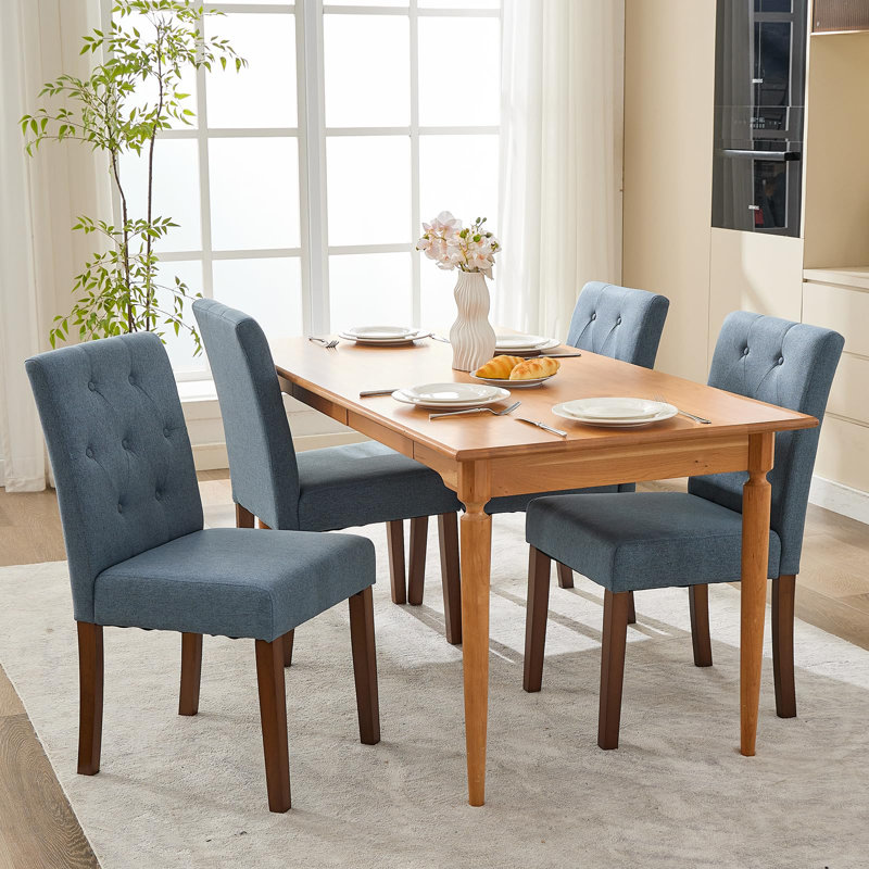 Solid Wood Side Chair, 6pcs|Blue