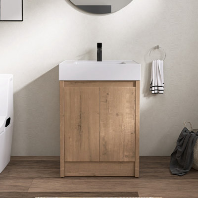 Meuble-lavabo simple avec plateau en résine Daive
