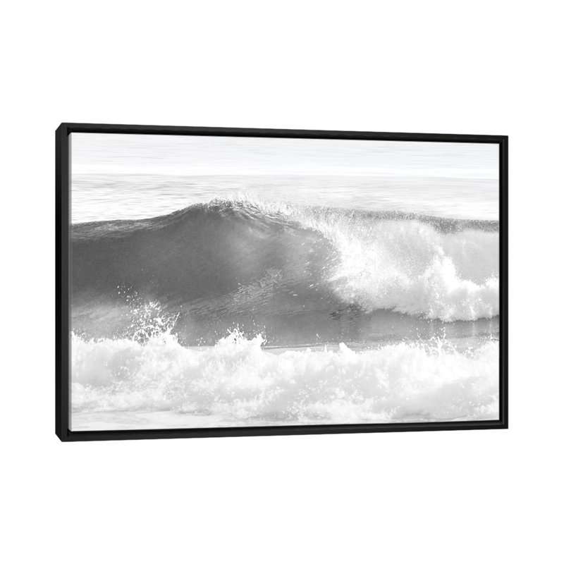 «Wave I», reproduction de photo sur toile, H 18 po x l 26 po x P 1,5 po, Toile avec cadre noir, Pas de tapis