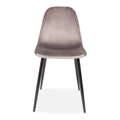 4 Gaviota Velvet Upholstered Dining Chair with Black Metal Legs