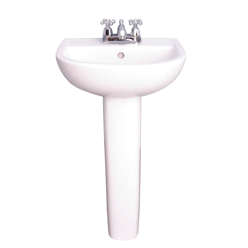 Barclay 14.25'' White Vitreous China Circular Bathroom Sink with Overflow, Single