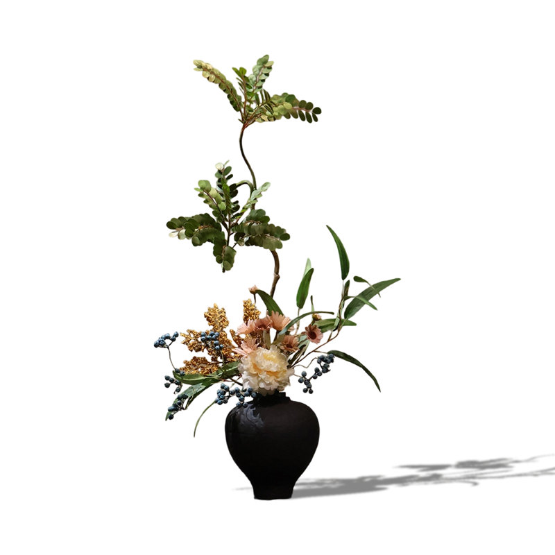 Arrangement floral de vase en céramique Zen Wabi Sabi
