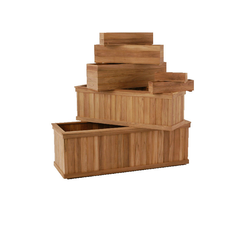 Boîte à fleurs en bois de teck Hudson, H 20 po x l 48 po x P 20 po