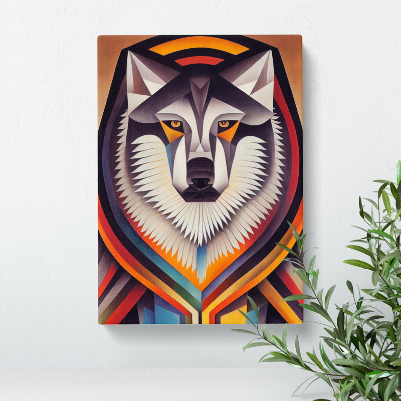 Wolf In Abstract No.1 - Print, No Matte, Wrapped Canvas, 60cm H x 40cm W