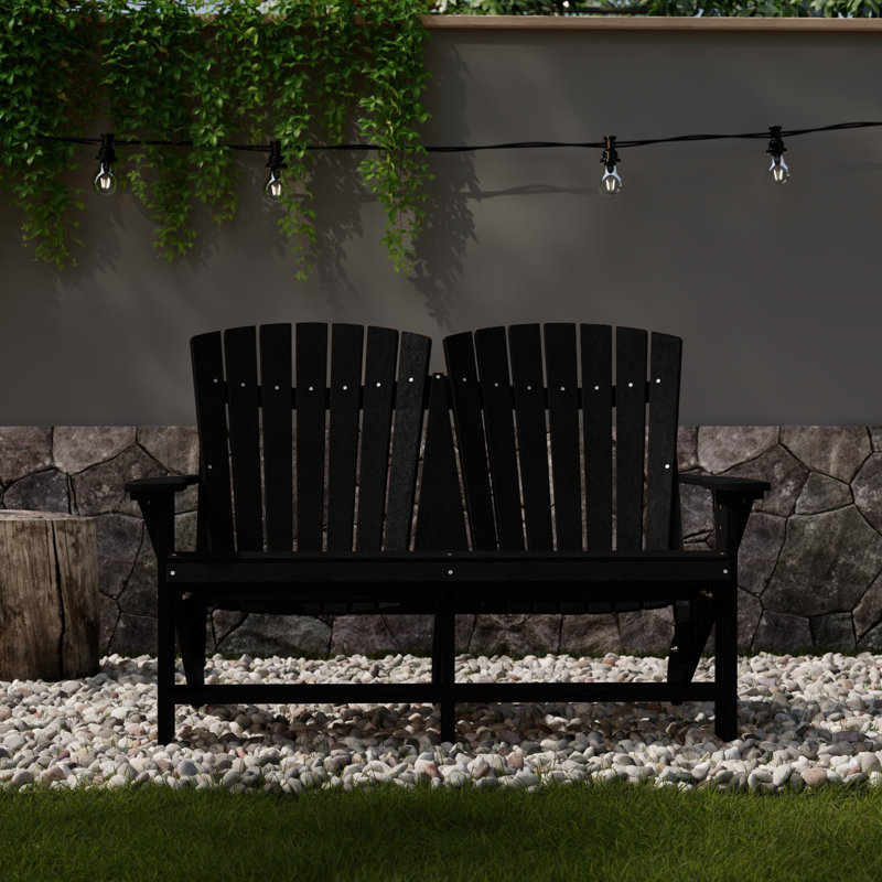 Heritage Double Adirondack Chair, Black