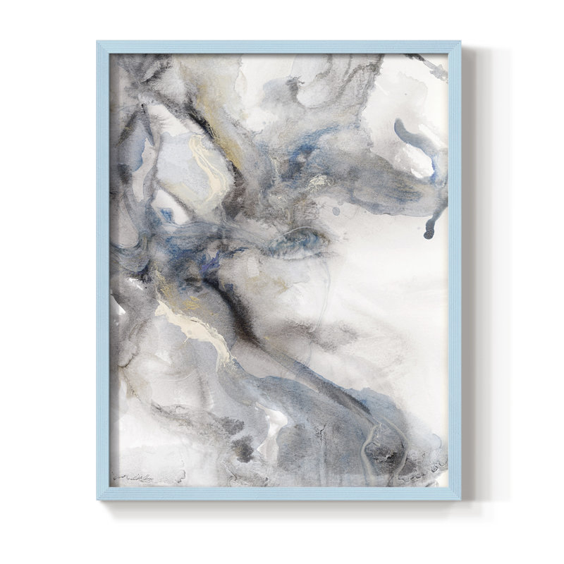 Marble Trance, reproduction encadrée - bois massif, Bleu, H 10 po x l 8 po