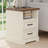 17.7'' W Farmhouse Nightstand With Built-in Outlets, 2 Drawers and Open Shelf-393764290