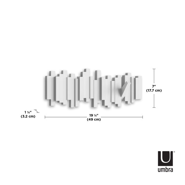 Umbra Sticks Multi Hook Coat Rack – Modern, Unique, Space-Saving Coat  Hanger with 5 Flip-Down Hooks for Hanging Coats, Scarves, Purses and More,  Gray