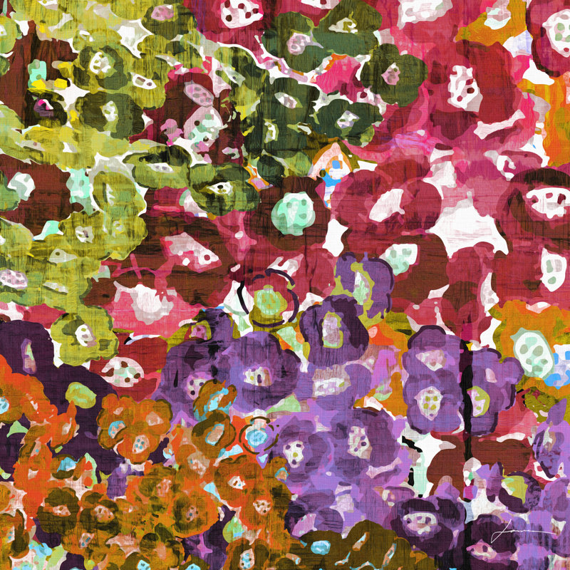 Floral Barrage II by James Burghardt - Wrapped Canvas Painting, 30cm H x 30cm W