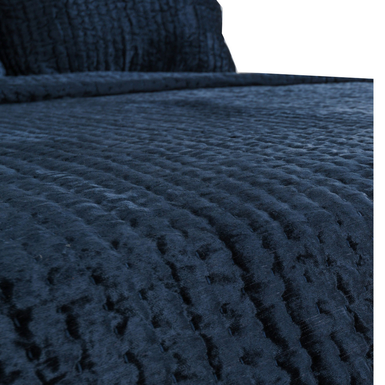 Velvet Quilt Set, King Quilt, Ocean Blue