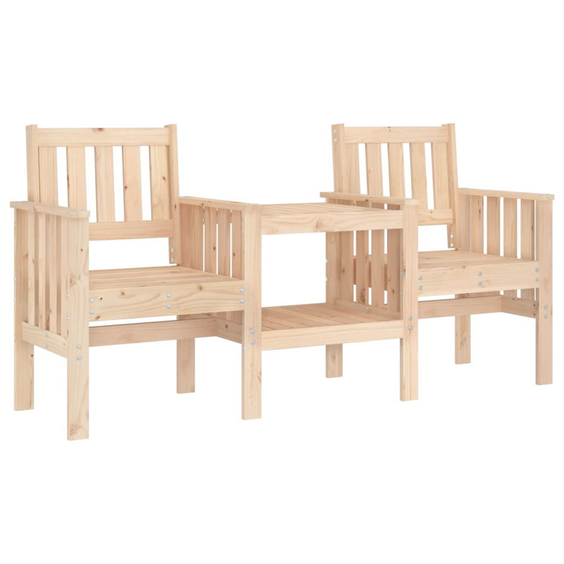 Solid Wood Outdoor Bench, Natural