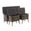 Banc de rangement Currie en métal bronze vieilli avec similicuir capitonné brun foncé