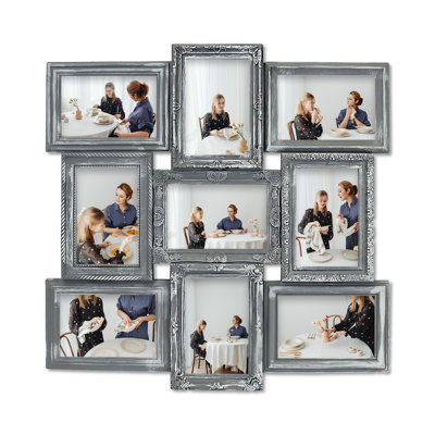 12 Opening Ornate Vintage Collage Frame Distressed Grey Composite