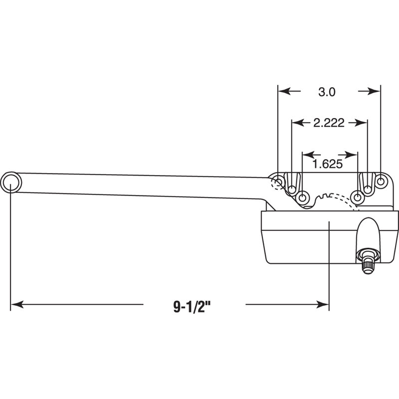 Opérateur à battant à bras simple 9-1 / 2 po Prime-Line (paquet simple)